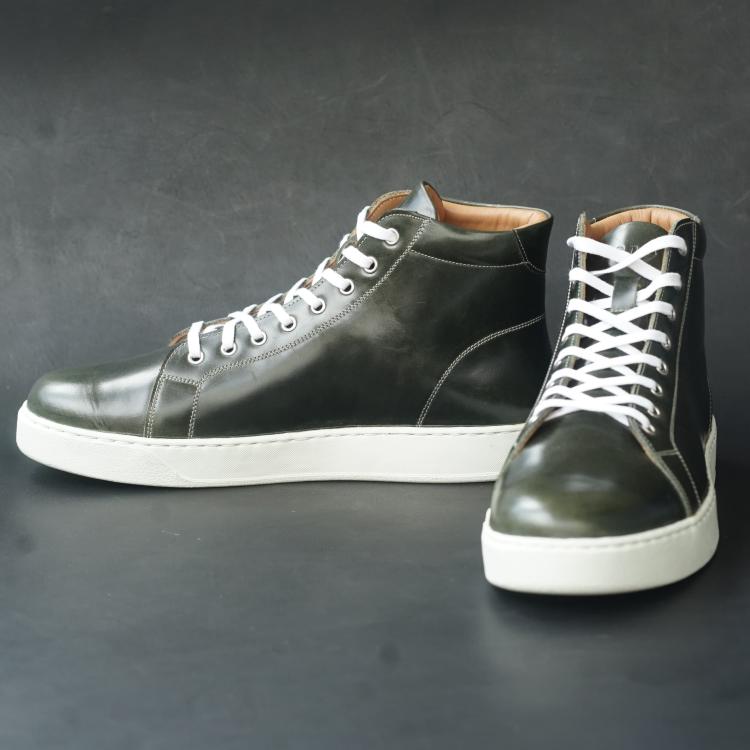 Songo High Top Rubber Sole Sneakers with Pull Up Leather